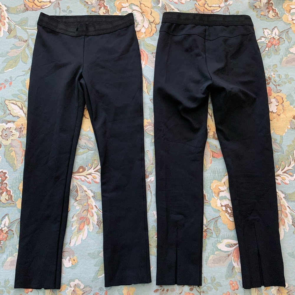 2 James Perse Cropped Scuba Leggings Raw Hem Sz 1